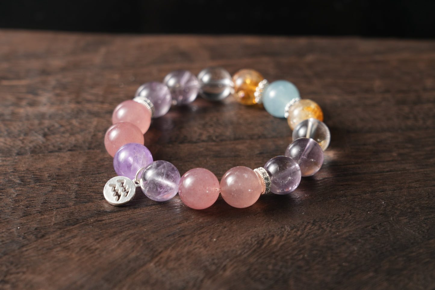 Aquarius Zodiac Crystal Bracelet – Handmade Designer Jewelry for Vision and Harmony