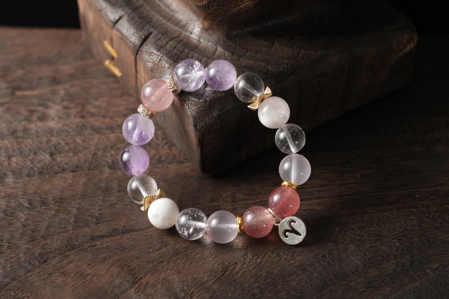 Aries Zodiac Crystal Bracelet – Handmade Designer Jewelry for Passion and Balance