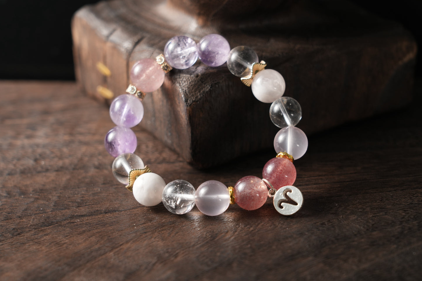 Aries Zodiac Crystal Bracelet – Handmade Designer Jewelry for Passion and Balance