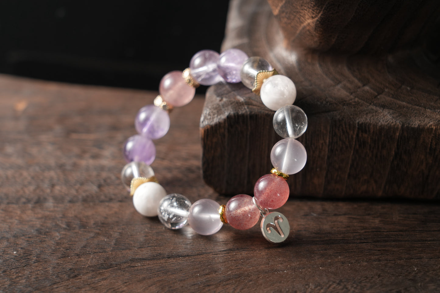 Aries Zodiac Crystal Bracelet – Handmade Designer Jewelry for Passion and Balance