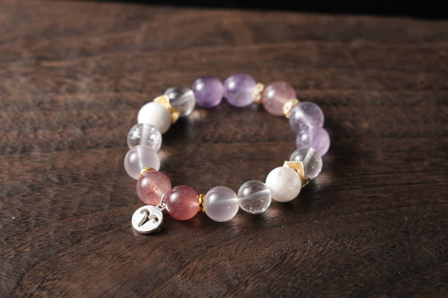 Aries Zodiac Crystal Bracelet – Handmade Designer Jewelry for Passion and Balance
