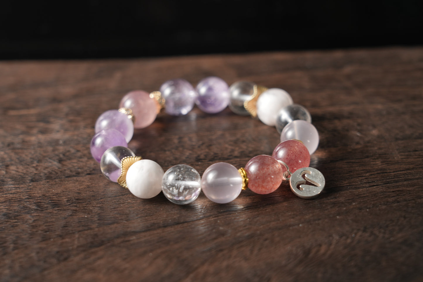 Aries Zodiac Crystal Bracelet – Handmade Designer Jewelry for Passion and Balance