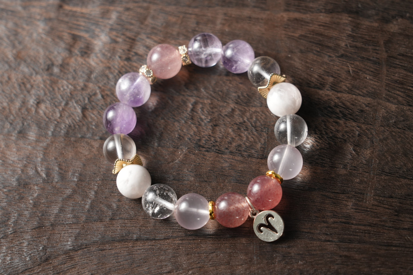 Aries Zodiac Crystal Bracelet – Handmade Designer Jewelry for Passion and Balance