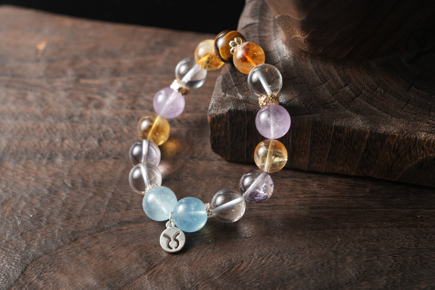 Taurus Zodiac Crystal Bracelet – Handmade Designer Jewelry for Grounding and Abundance