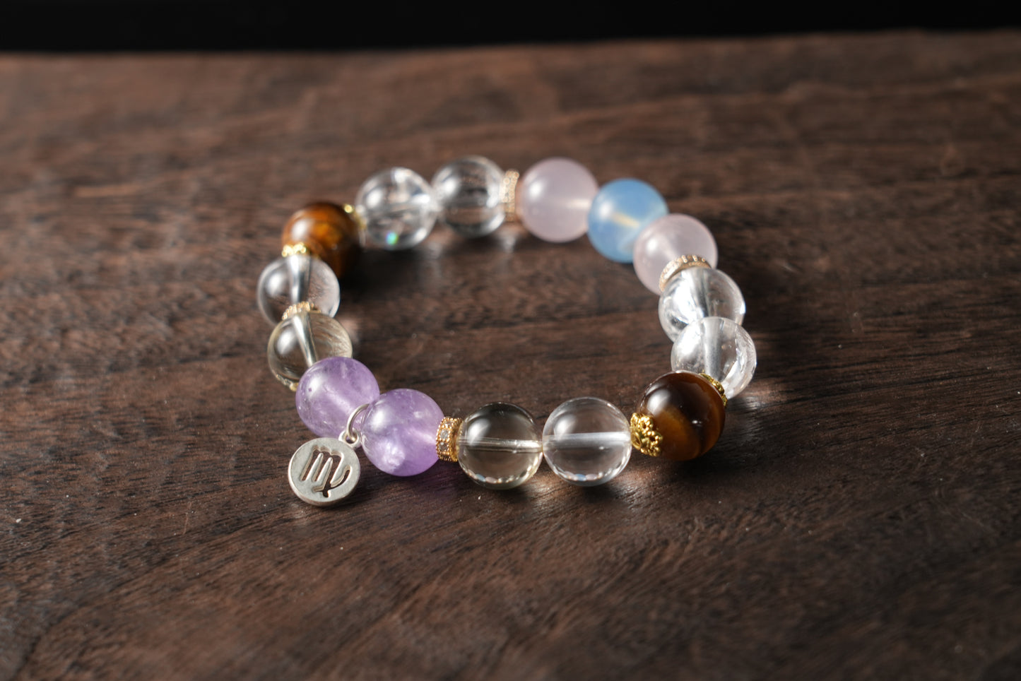 Virgo Zodiac Crystal Bracelet – Handmade Designer Jewelry for Clarity and Healing
