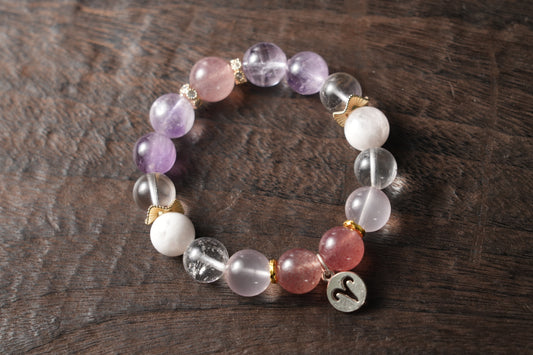 Aries Zodiac Crystal Bracelet – Handmade Designer Jewelry for Passion and Balance