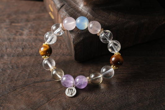 Virgo Zodiac Crystal Bracelet – Handmade Designer Jewelry for Clarity and Healing